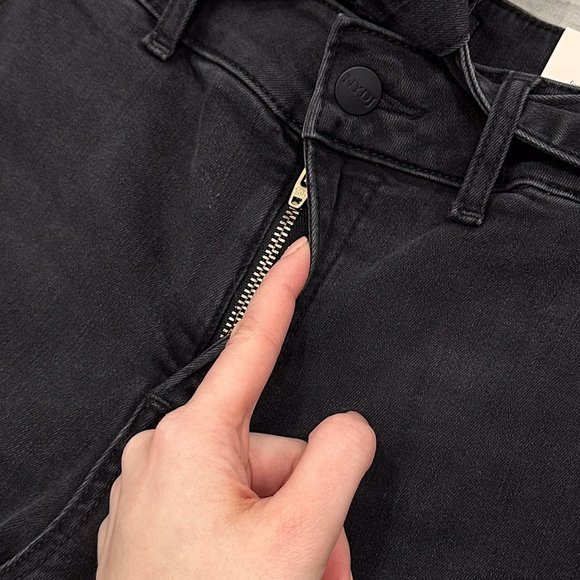 NYDJ Marilyn Mid-Rise Straight Jeans w/ Trouser Detail in Glenbrook Dark Gray - Picture 5 of 16